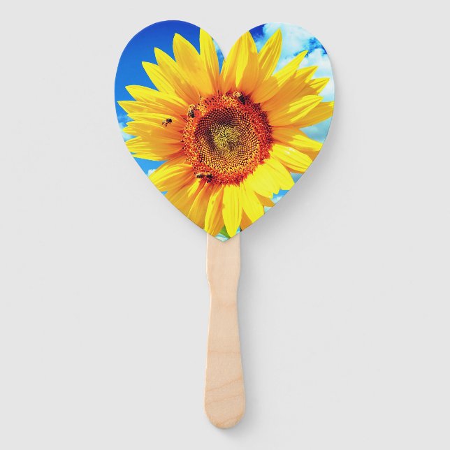 Sunflower and Bees Hand Fans (Front)