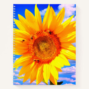 Sunflower and Bees Notebook