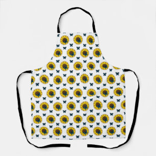 Sunflower and Blue Butterfly Apron