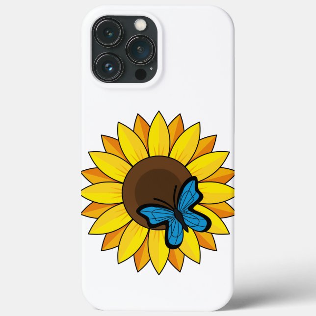 Sunflower and Blue Butterfly Case-Mate iPhone Case (Back)