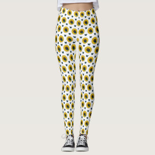 Sunflower and Blue Butterfly Leggings