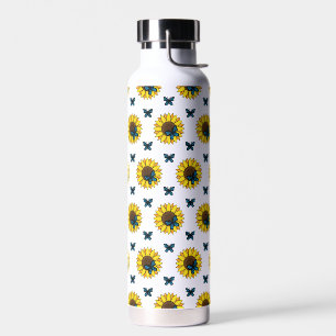 Sunflower and Blue Butterfly Water Bottle