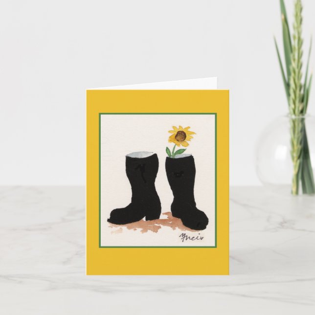 Sunflower and Boots Card (Front)