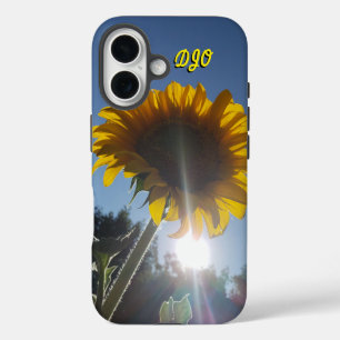 Sunflower and Bright Sun and your initials iPhone 16 Case