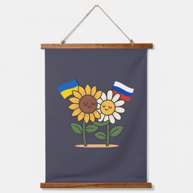 Sunflower and Chamomile Friendship Hanging Tapestry (Front)