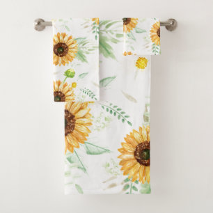 Sunflower and Daisy bouquets Bath Towel Set