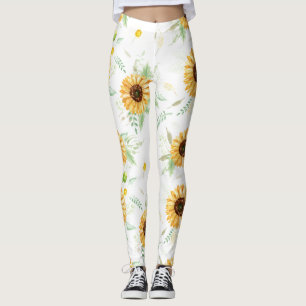 Sunflower and Daisy bouquets Leggings