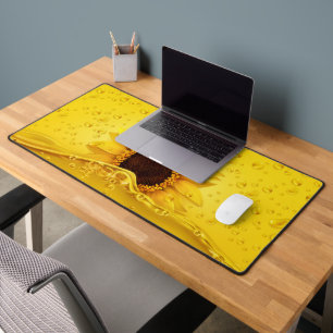 Sunflower and Dew Drops Desk Mat