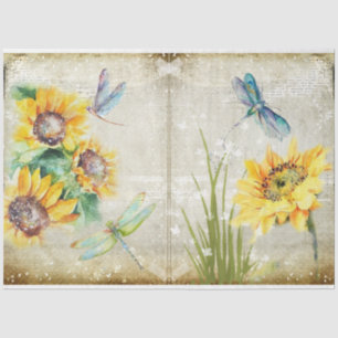 Sunflower and Dragonfly Series Design 1 Tissue Paper