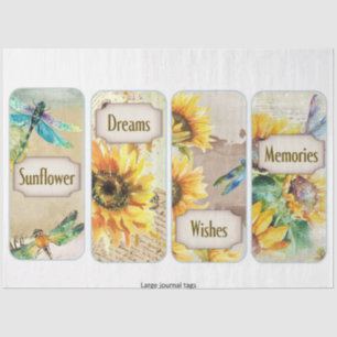 Sunflower and Dragonfly Series Design 7 Tissue Paper