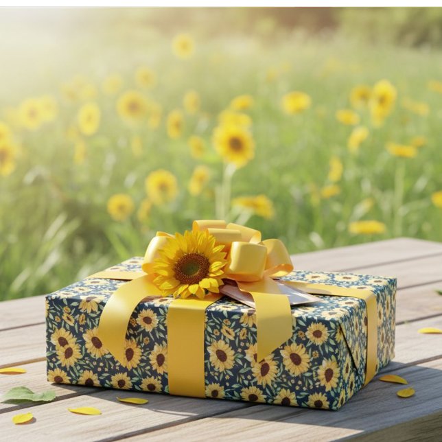 Sunflower and Foliage Pattern Gift Wrap Paper  (Creator Uploaded)