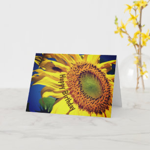 Sunflower And Guest Flower Birthday Card