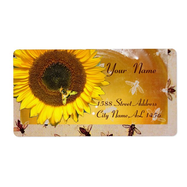 SUNFLOWER AND HONEY BEE ,BEEKEEPING, BEEKEPER (Front)