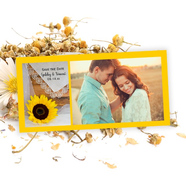 Sunflower and Lace Country Wedding Save the Date (Creator Uploaded)