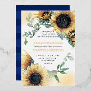 Sunflower and Navy Blue Rustic Wedding