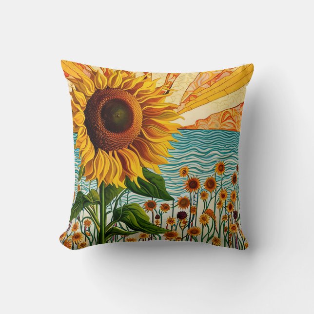 Sunflower and Quote Cushion (Front)