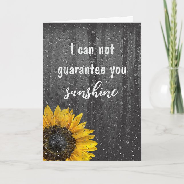 Sunflower and Raindrops Anniversary Card (Front)
