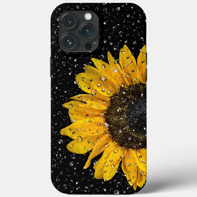 Sunflower and Raindrops Case-Mate iPhone Case (Back)