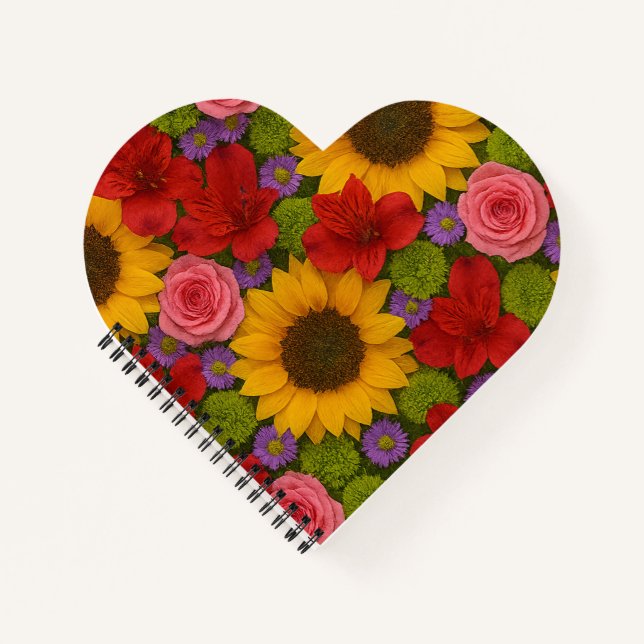 Sunflower and Rose Planner Notebook (Front)