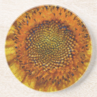 Sunflower and Seeds In Van Gogh Style Coaster