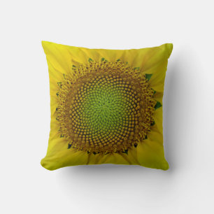 Sunflower and Seeds, Spiral, Golden Ratio   Cushion