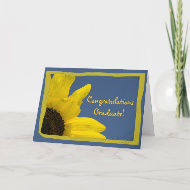 Sunflower and Sky Graduation Congratulations Card (Front)