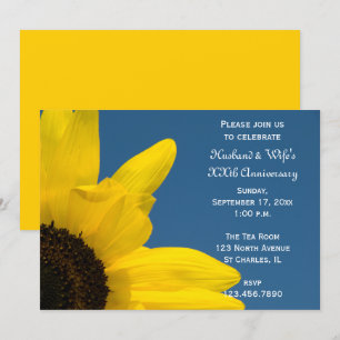 Sunflower and Sky Wedding Anniversary Party Invitation