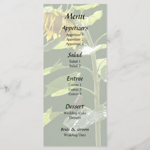 Sunflower and Sparrow Menu
