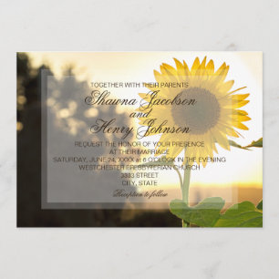 Sunflower and Sunset Wedding Invitation