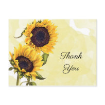 Sunflower and Watercolor in Sunshine Thank You