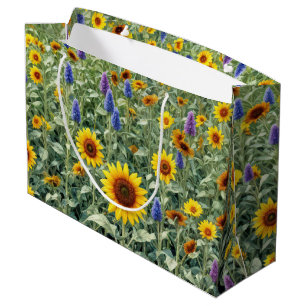 Sunflower and Wildflower Field Large Gift Bag