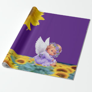 Sunflower Angel Matte Wrapping Paper