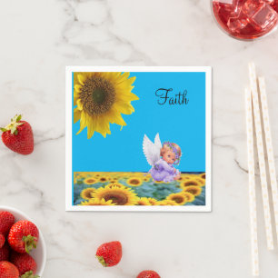 Sunflower Angel Paper Napkins