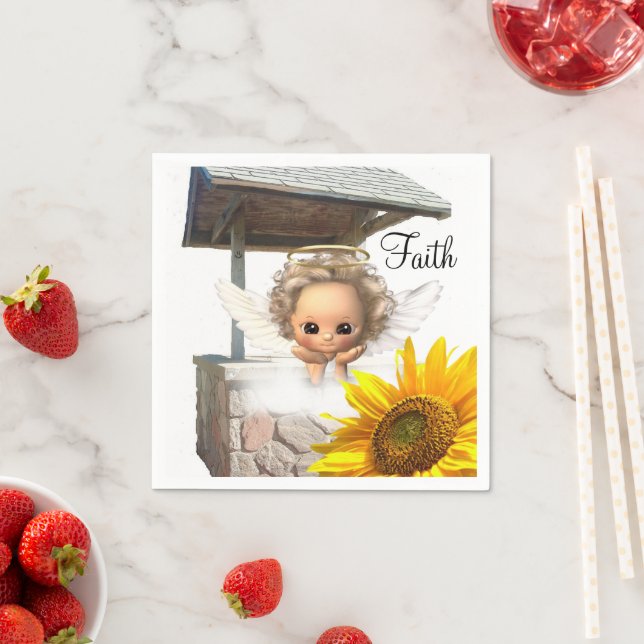 Sunflower Angel Paper Napkins (Insitu)