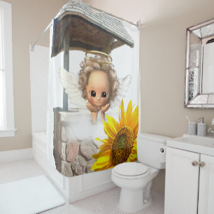 Sunflower Angel Shower Curtain