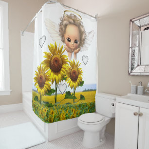 Sunflower Angel Shower Curtain