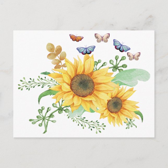 sunflower Announcement Postcard (Front)