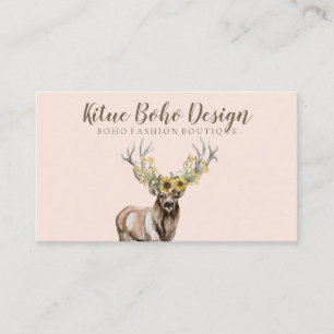 Sunflower Antler Deer Horn Business Card