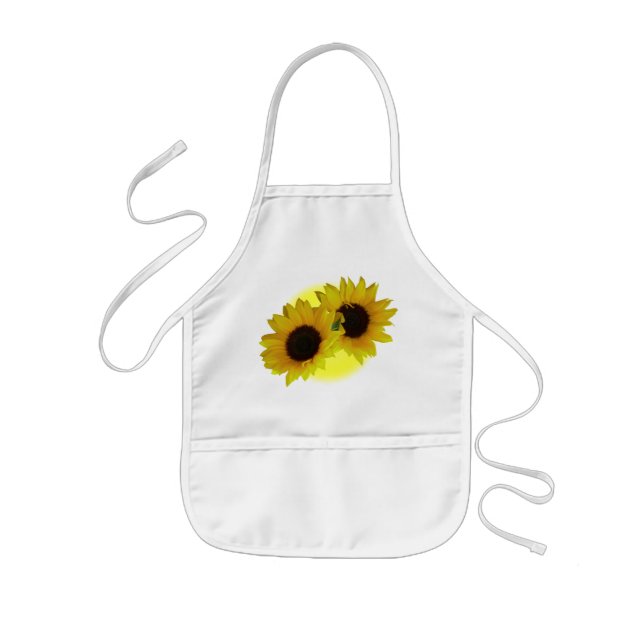 Sunflower Apron Cheeful Kid's Sunflower BBQ Apron (Front)