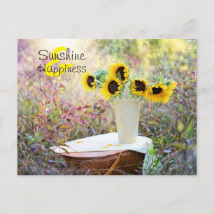 Sunflower Arrangement Sunshine & Happiness Postcard