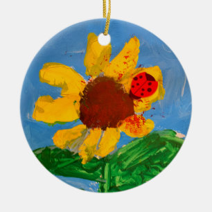 Sunflower "Art by Kids" Ceramic Tree Decoration