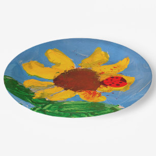 Sunflower "Art by Kids" Paper Plate