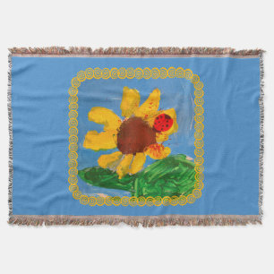Sunflower "Art by Kids" Throw Blanket