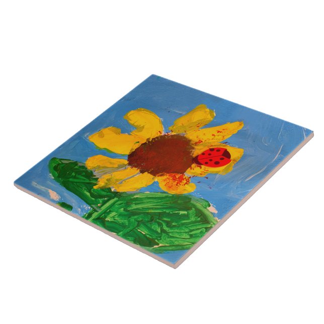 Sunflower "Art by Kids" Tile (Side)
