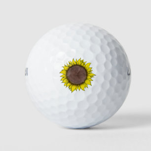 Sunflower Art Golf Balls