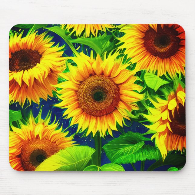 Sunflower Art Mouse Mat (Front)