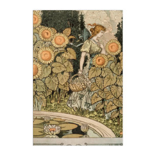 Sunflower Art Nouveau Garden Grasset Woman