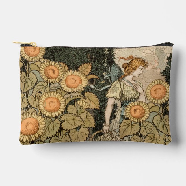 Sunflower Art Nouveau Garden Grasset Woman Accessory Pouch (Front)