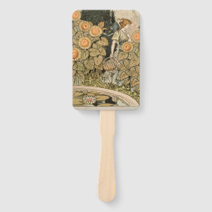 Sunflower Art Nouveau Garden Grasset Woman Hand Fan
