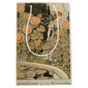 Sunflower Art Nouveau Garden Grasset Woman Medium Gift Bag